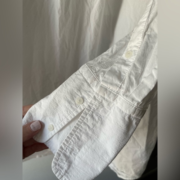 EUC NILI LOTAN TIAGO TUXEDO WHITE COTTON BUTTON FRONT BLOUSE LADIES SIZE LARGE - Picture 5 of 6